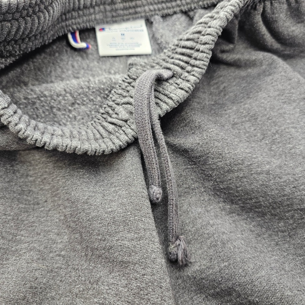Champion Mens Fleece Sweat Shorts Charcoal Grey Raw Hem Y2K Preppy Size Medium - Picture 7 of 12